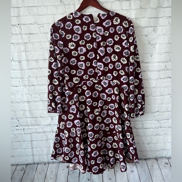 Ann Taylor Loft Dark Purple, White & Black floral dress size 8 - Picture 8 of 10
